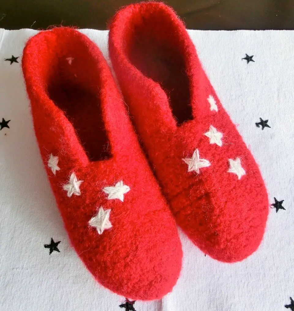 tovede tøfler røde