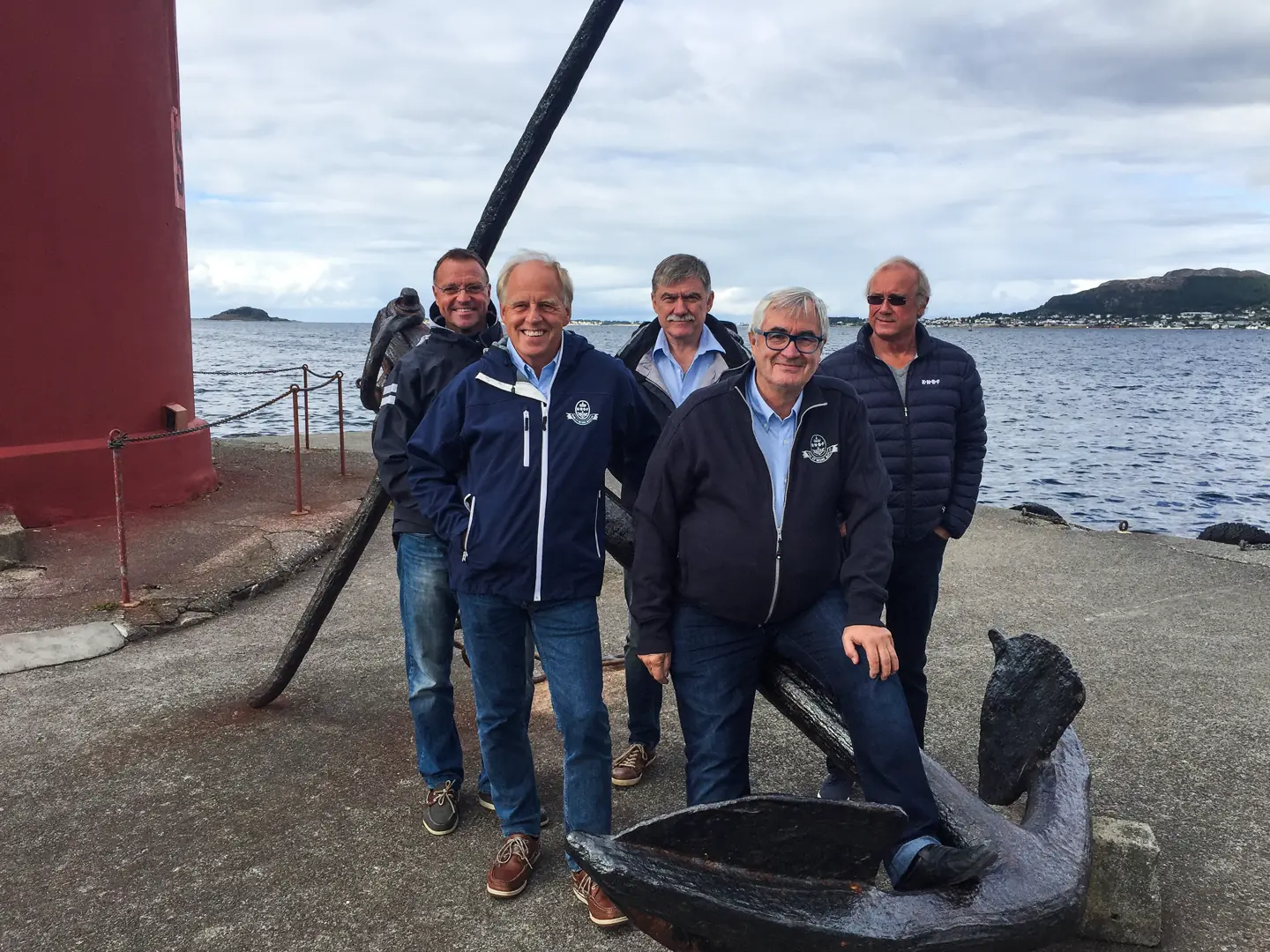 Nye havneinspektører: f.v. Steinar Løvmyr, som har ansvar for informasjon rundt ordningen, Bjørn Ydse, Kristian Tornes, Leif Rune Sundli og Jan Terje Strømsnes.