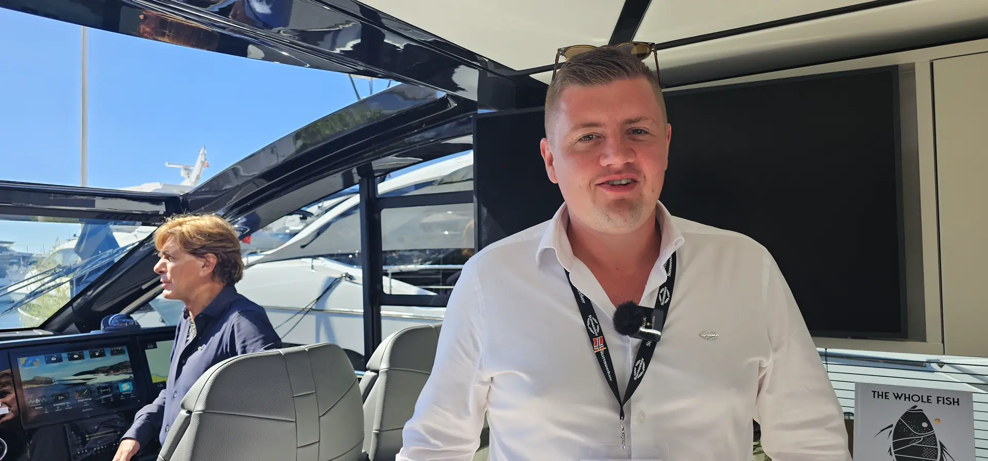 Fredrik Sundal, Norske importøren og i bakgrunnen ser vi Andrea Frabetti, Chief Executive Officer hos Sunseeker International