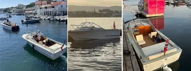 En Coronet 21 DC vekker oppsikt – og brødrene Cedric (30) og Knut (34) sitt eksemplar fremstår som et smykke i skjærgården. Alle foto: privat