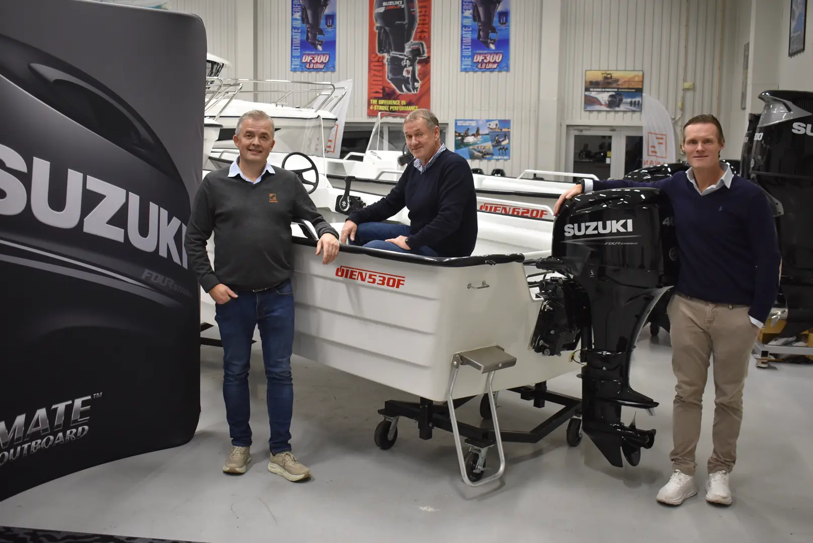 Rune Westad (Norion Marine) (f.v.), Arild Øien og Svein Helling (Peak Invest) holdt pressebrief i Ålesund mandag.